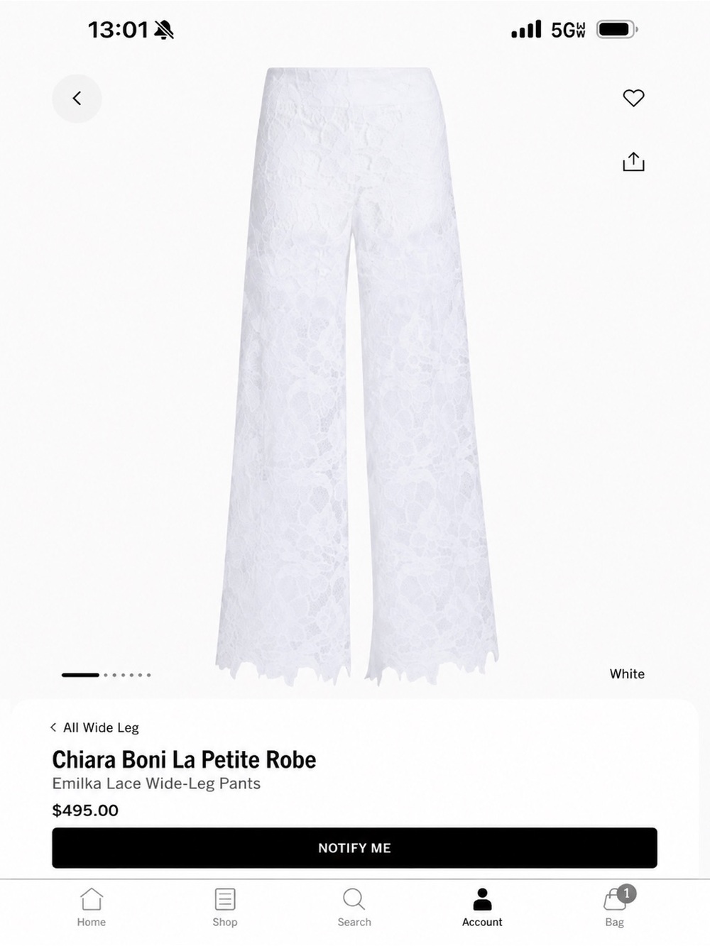 Chiara Boni White Emilka Lace Wide-Leg Pants